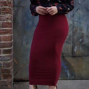 New burgundy maxi skirt